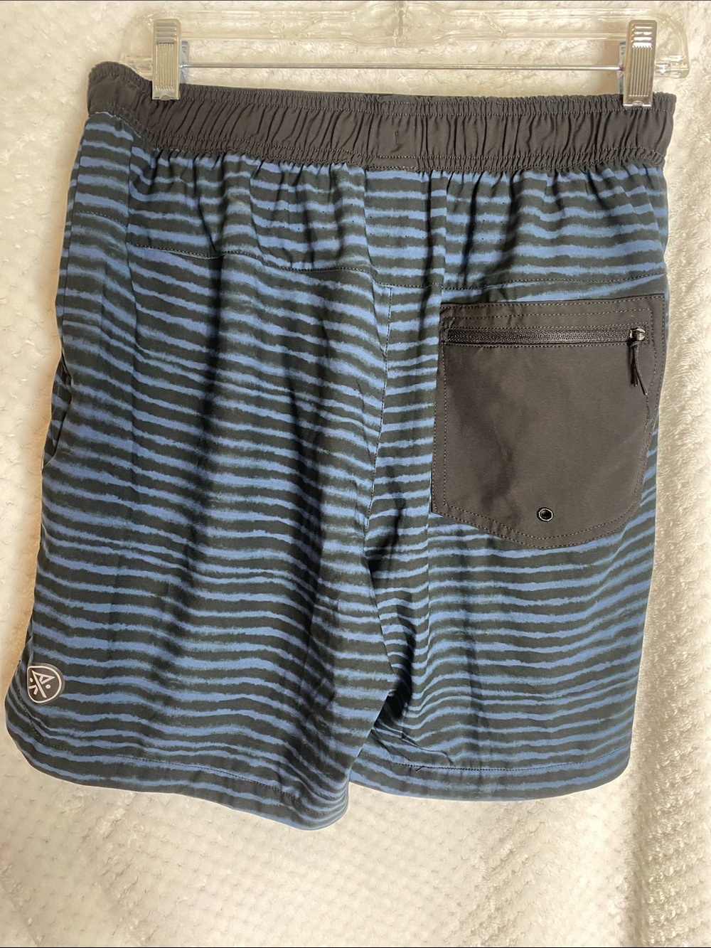 Roark Striped Blue and Black Run Amok Shorts - Picture 3 of 4